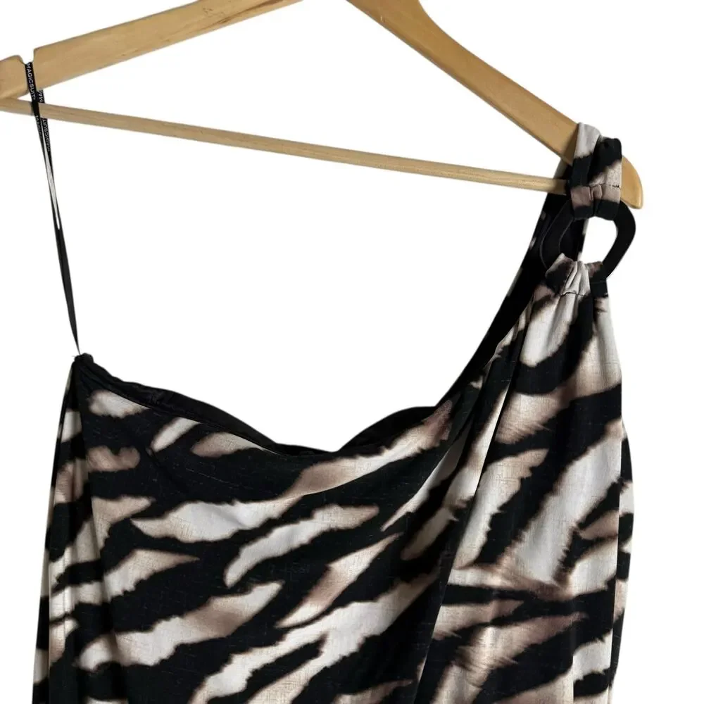 Magicsuit Amal Animal Print One Shoulder Swim Dress in Zimbabwe Size 16 - Picture 6 of 11